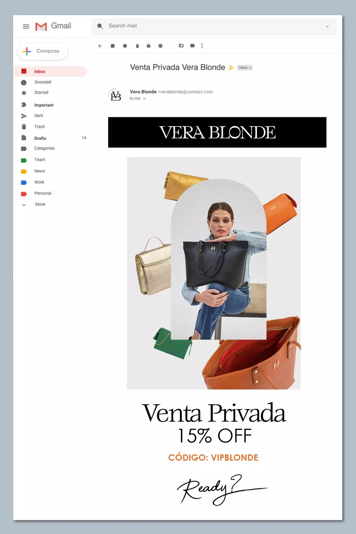 Proyecto de Marketing Digital de Vectoriam by Auren para Vera Blonde